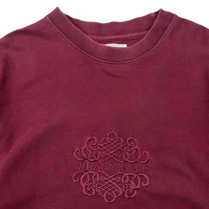 Vintage 90s Burberry Embroidered Sweatshirt Size S | Small, Burgundy