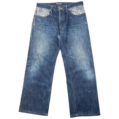 Vintage 2000s Stussy Speech Bubble Denim Jeans Size W34