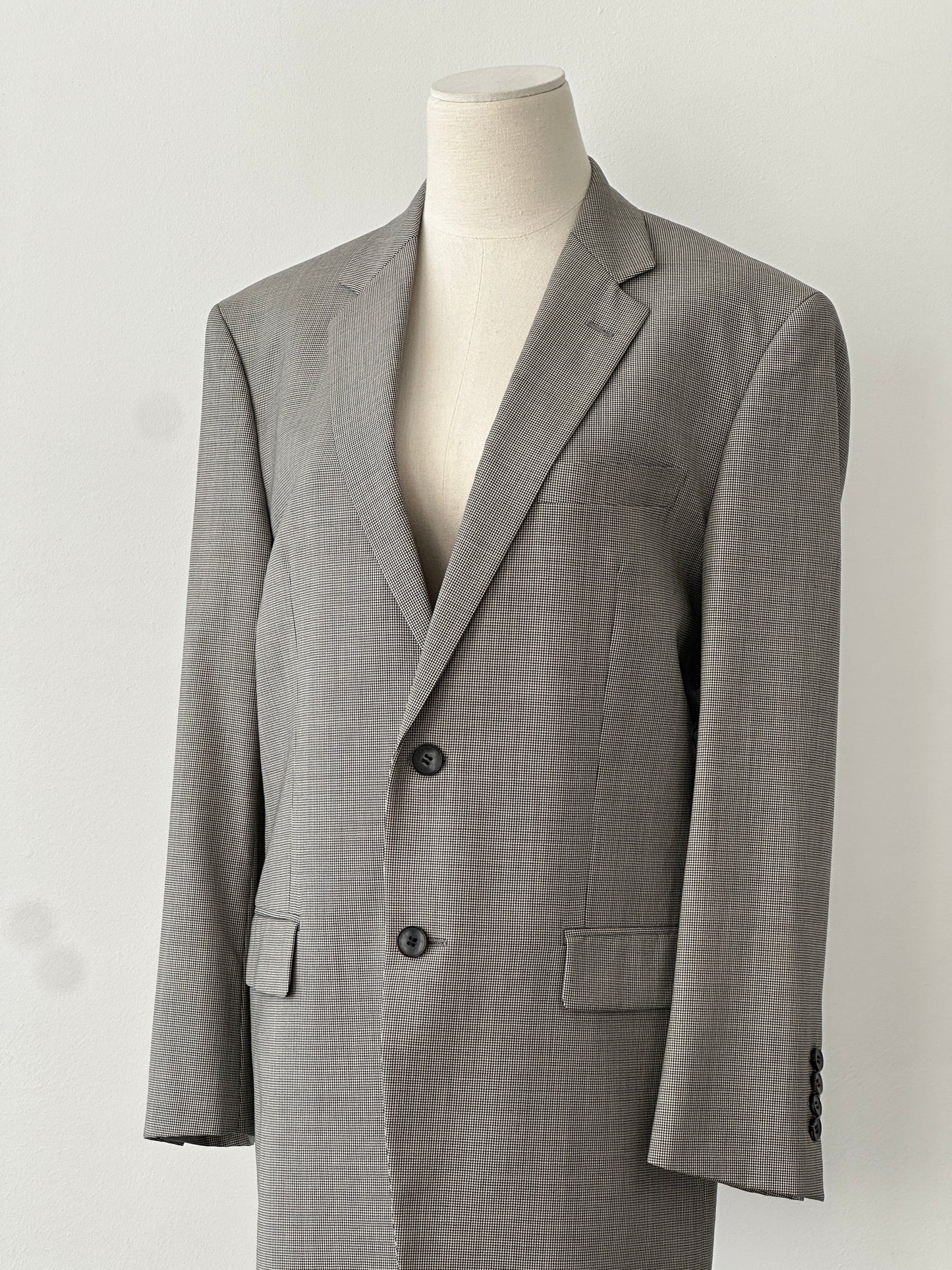 Loro Piana x Theory 2000s Pure Wool Micro Houndstooth Blazer - M