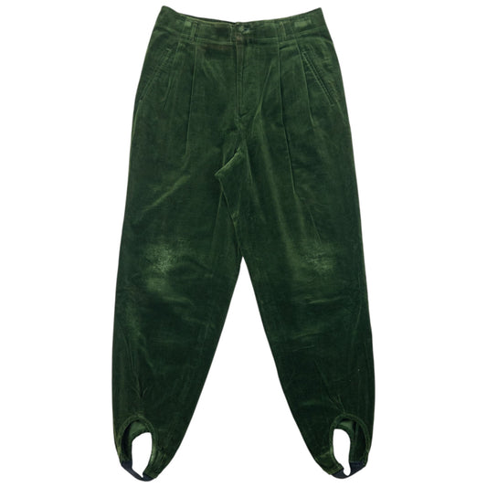 Vintage 90s Jean Paul Gaultier Velour Stirrup Trousers Size W32 | W32, Green