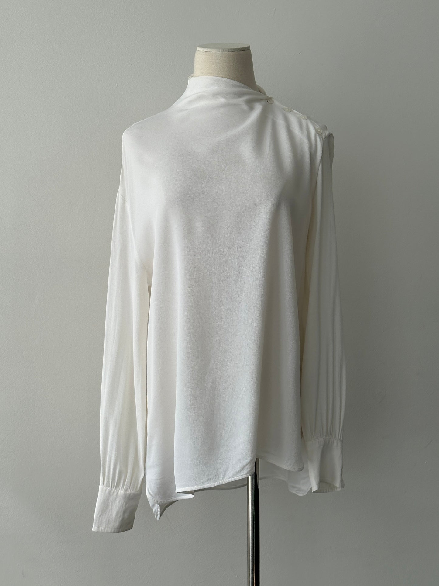 Sportmax 2000s Sheer Crepe High Neck Top - M