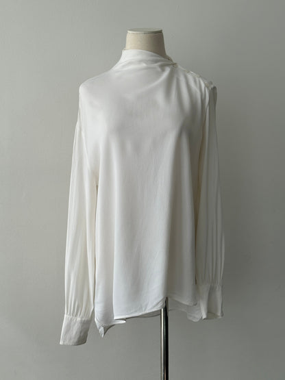Sportmax 2000s Sheer Crepe High Neck Top - M
