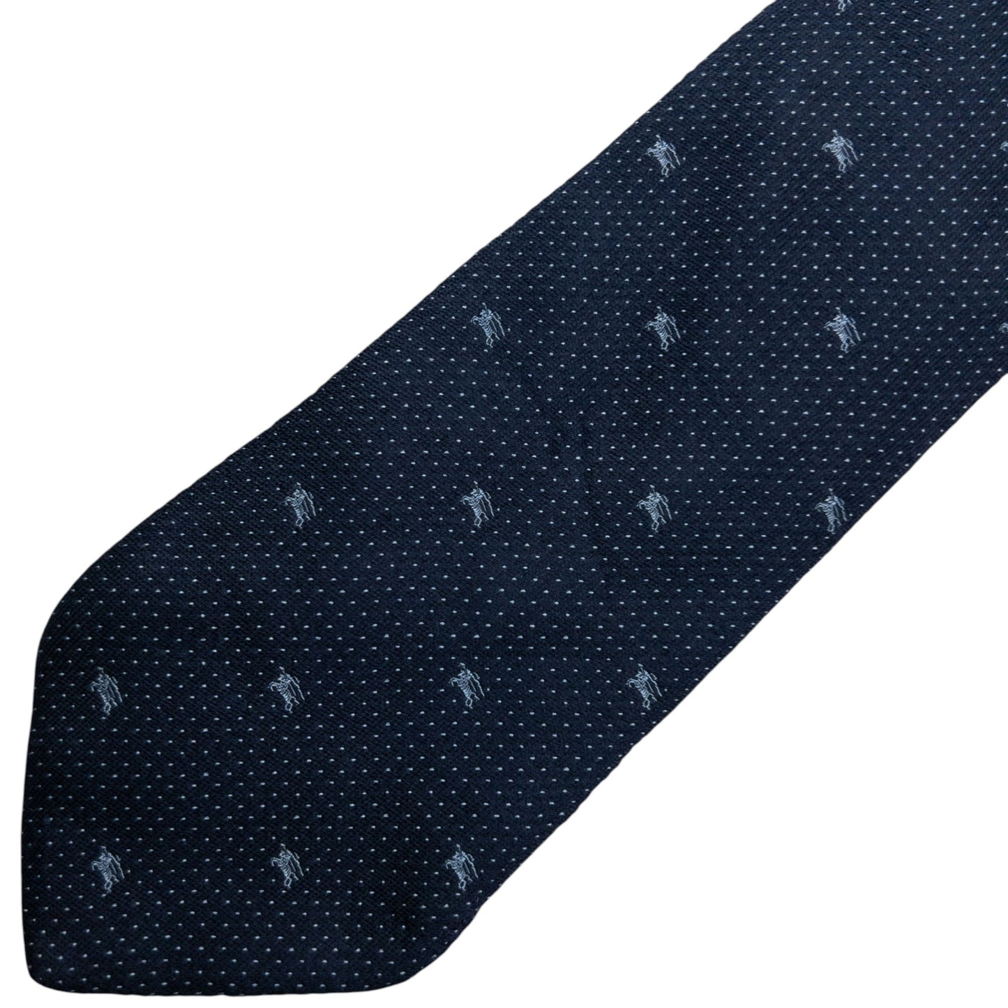 Vintage 2000s Burberry Monogram Silk Tie | O/S, Navy