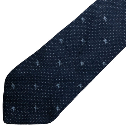 Vintage 2000s Burberry Monogram Silk Tie | O/S, Navy