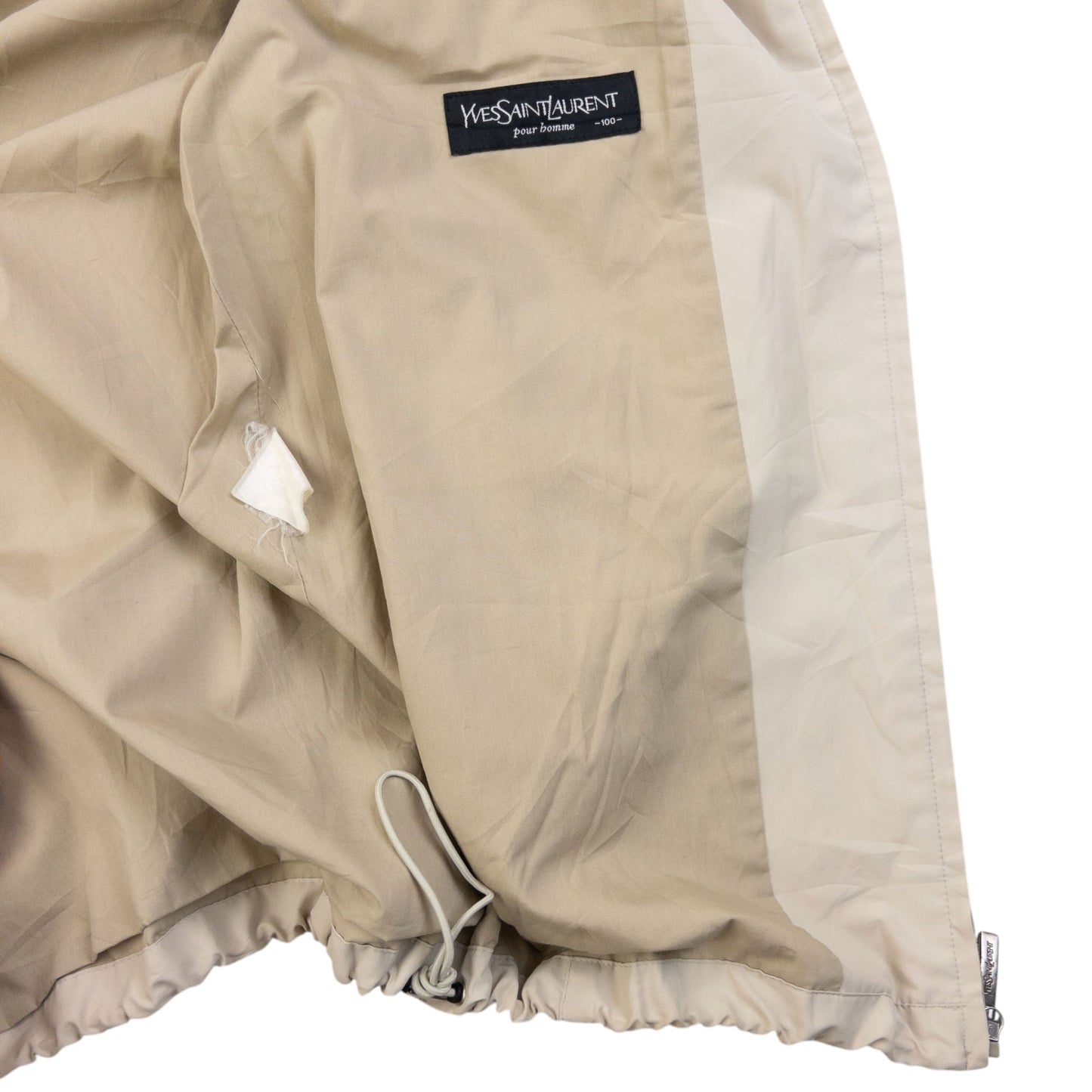 Vintage 90s YSL Yves Saint Laurent Harrington Jacket Size M | Medium, Cream