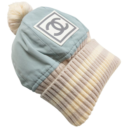 Vintage 2001 Chanel Sport Knit Bobble Hat