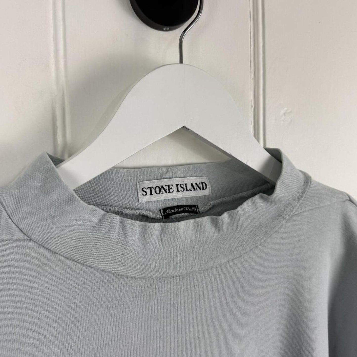 1996 Stone Island Mock Neck Long Sleeve T-Shirt (S) | Small, Blue