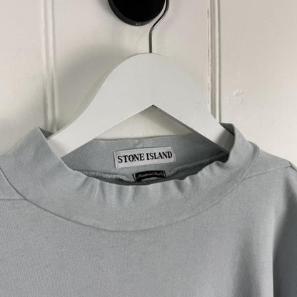 1996 Stone Island Mock Neck Long Sleeve T-Shirt (S) | Small, Blue
