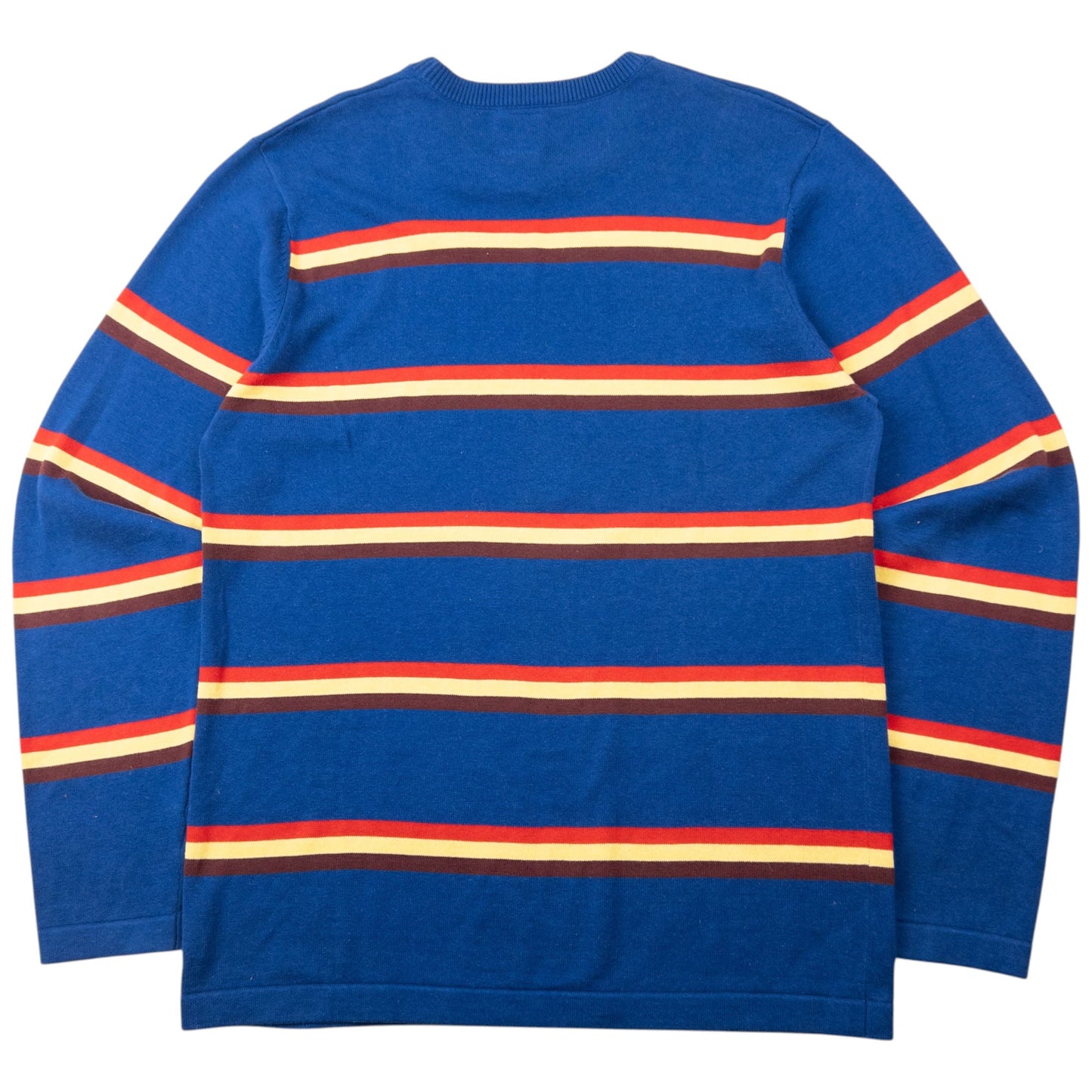 Vintage 2000s Stussy Striped Jumper Size M | Medium, Blue