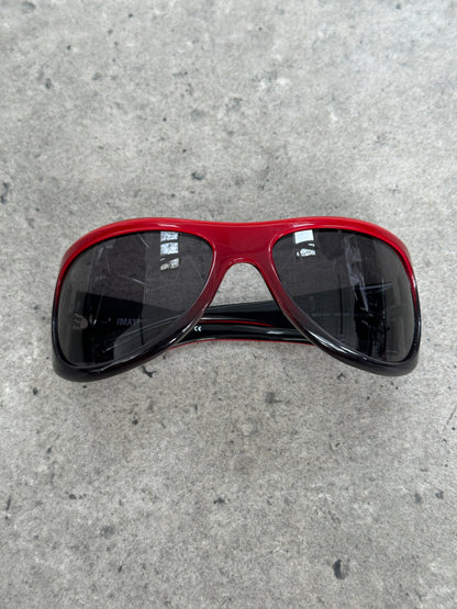 Vintage 2000s Shield Wrap Logo Sunglasses