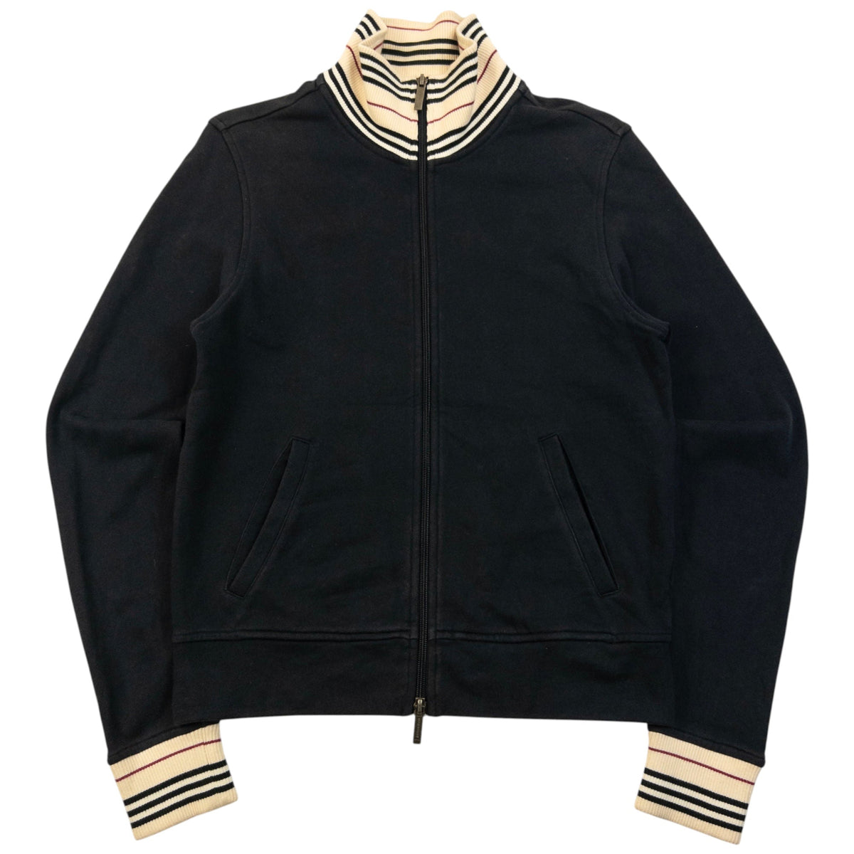 Vintage 2000s Burberry Zip Up Sweatshirt Womens Size M | Medium, Cream