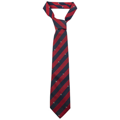 Vintage 2000s Burberry Striped Monogram Silk Tie | O/S, Navy
