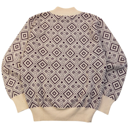 Vintage 80sYSL Yves Saint Laurent Pattern Wool Knit Jumper Size S | Small, Multicoloured