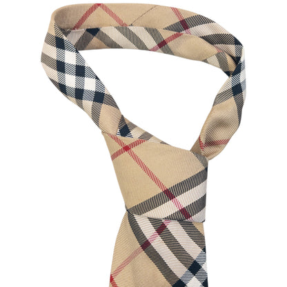 Vintage 2000s Burberry Nova Check Silk Tie | O/S, Beige