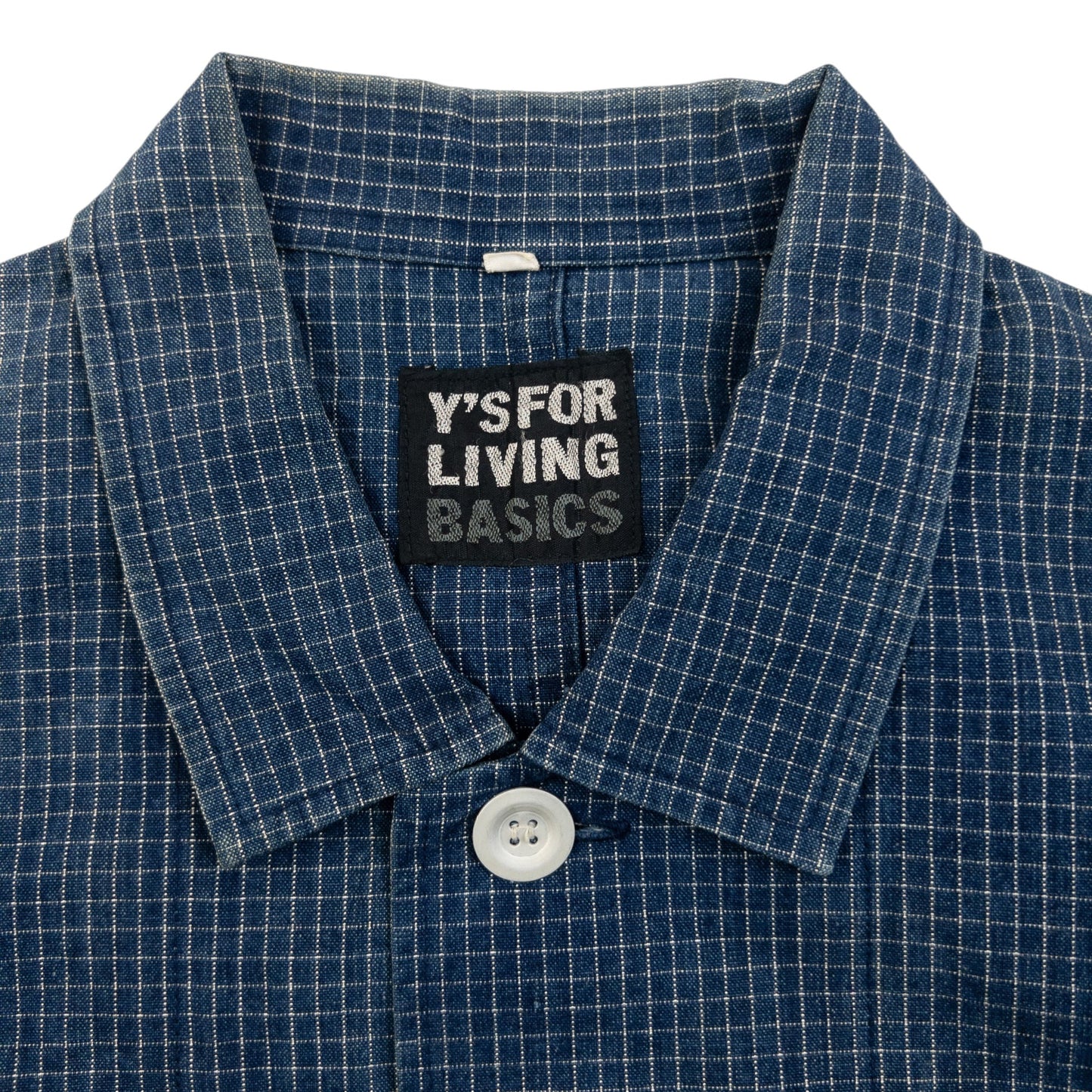 Vintage 90s Yohji Yamamoto Checkered Denim Jacket Size S | Small, Blue
