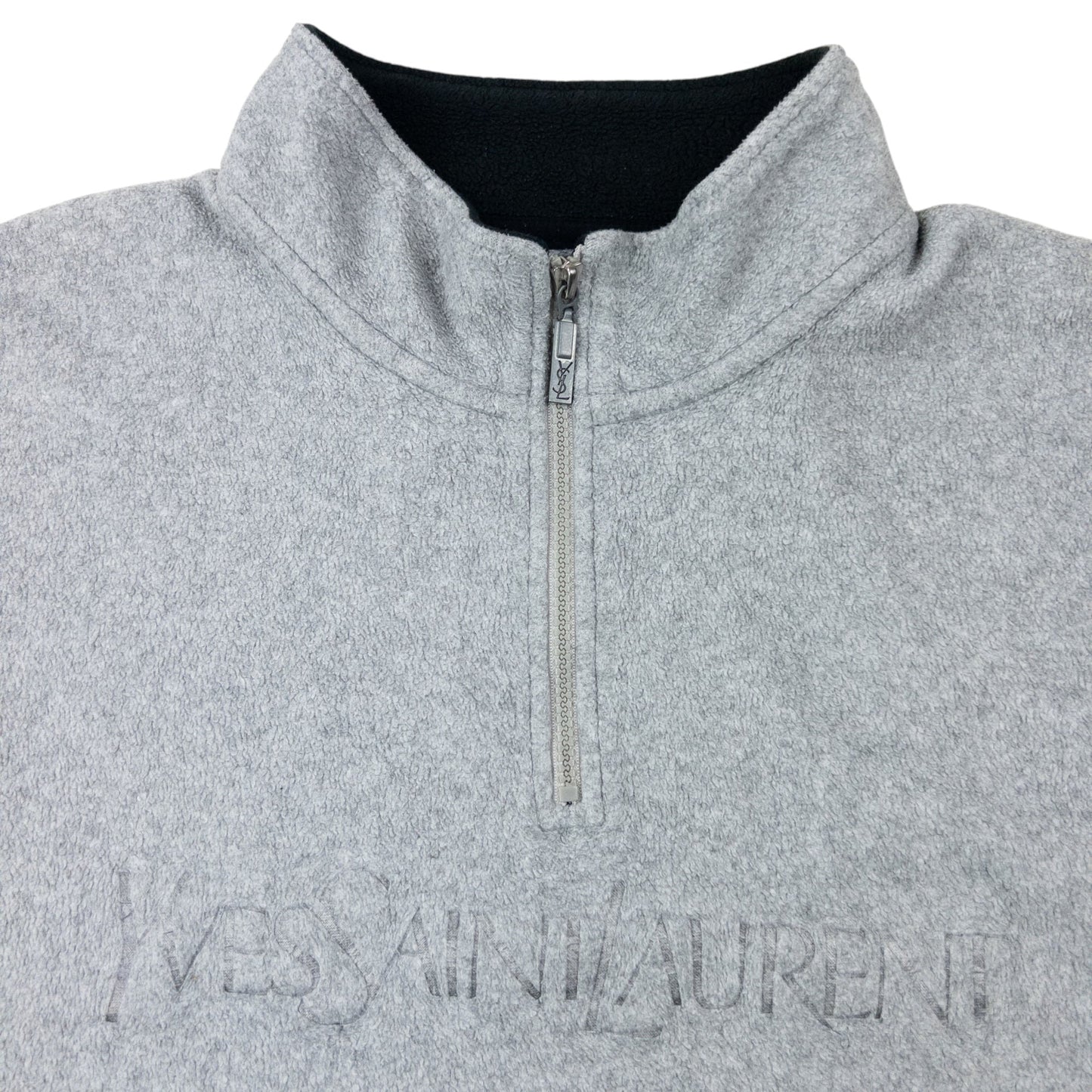 Vintage 2000s YSL Yves Saint Laurent Q Zip Fleece Sweatshirt Size XL | XL, Grey