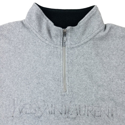 Vintage 2000s YSL Yves Saint Laurent Q Zip Fleece Sweatshirt Size XL | XL, Grey