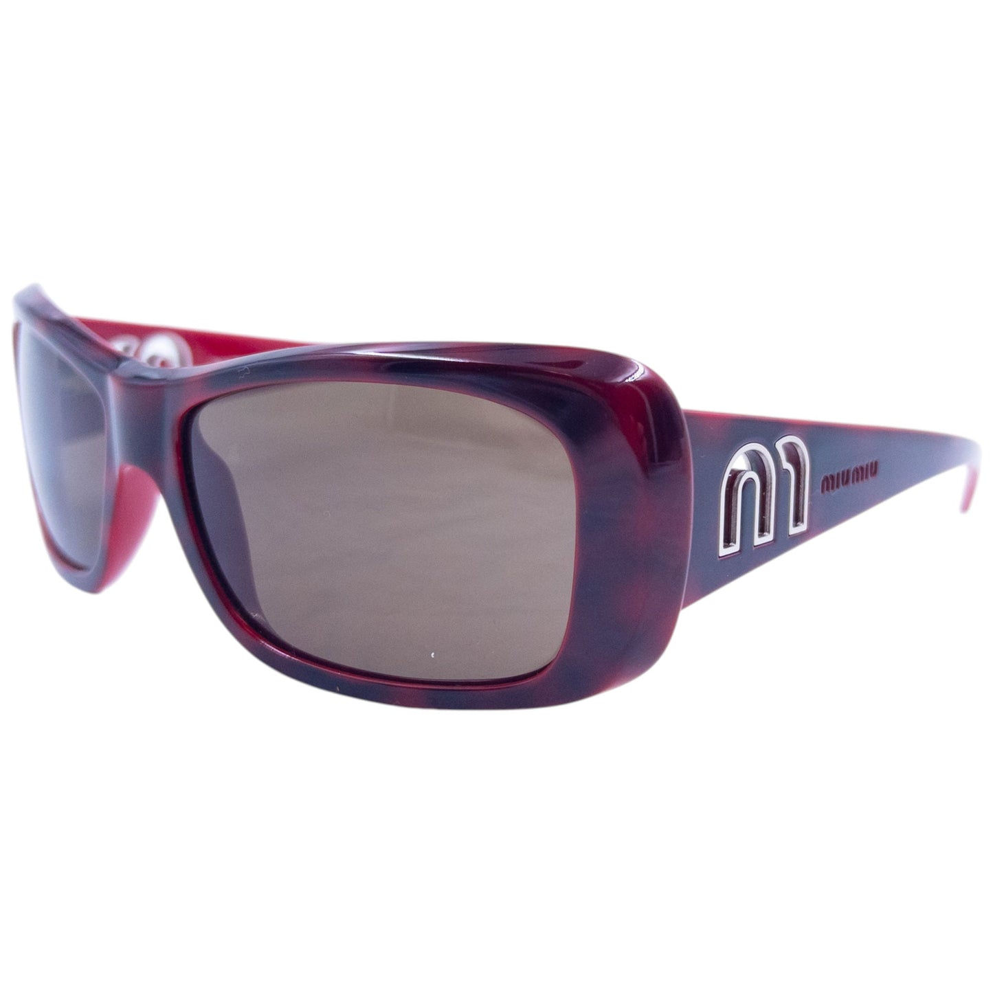 Vintage 2000s Miu Miu Cut-Out Tortoise Shell Sunglasses | O/S, Burgundy