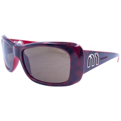 Vintage 2000s Miu Miu Cut-Out Tortoise Shell Sunglasses | O/S, Burgundy