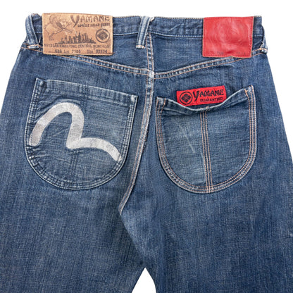 Vintage 90s Evisu Yamane Embroidered Gull Japanese Denim Jeans Size W29 | W29, Multicoloured