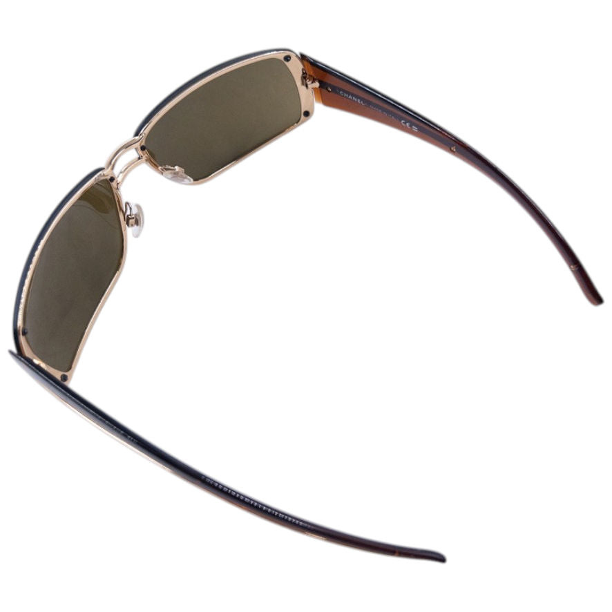 Vintage 2000s Chanel Sunglasses | O/S, Black, Brown, Gold