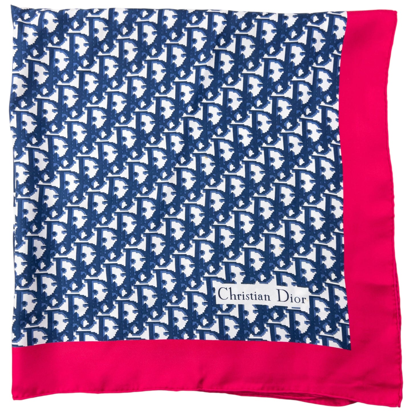 Vintage 2000s Dior Monogram Pixel Silk Scarf | O/S, Blue