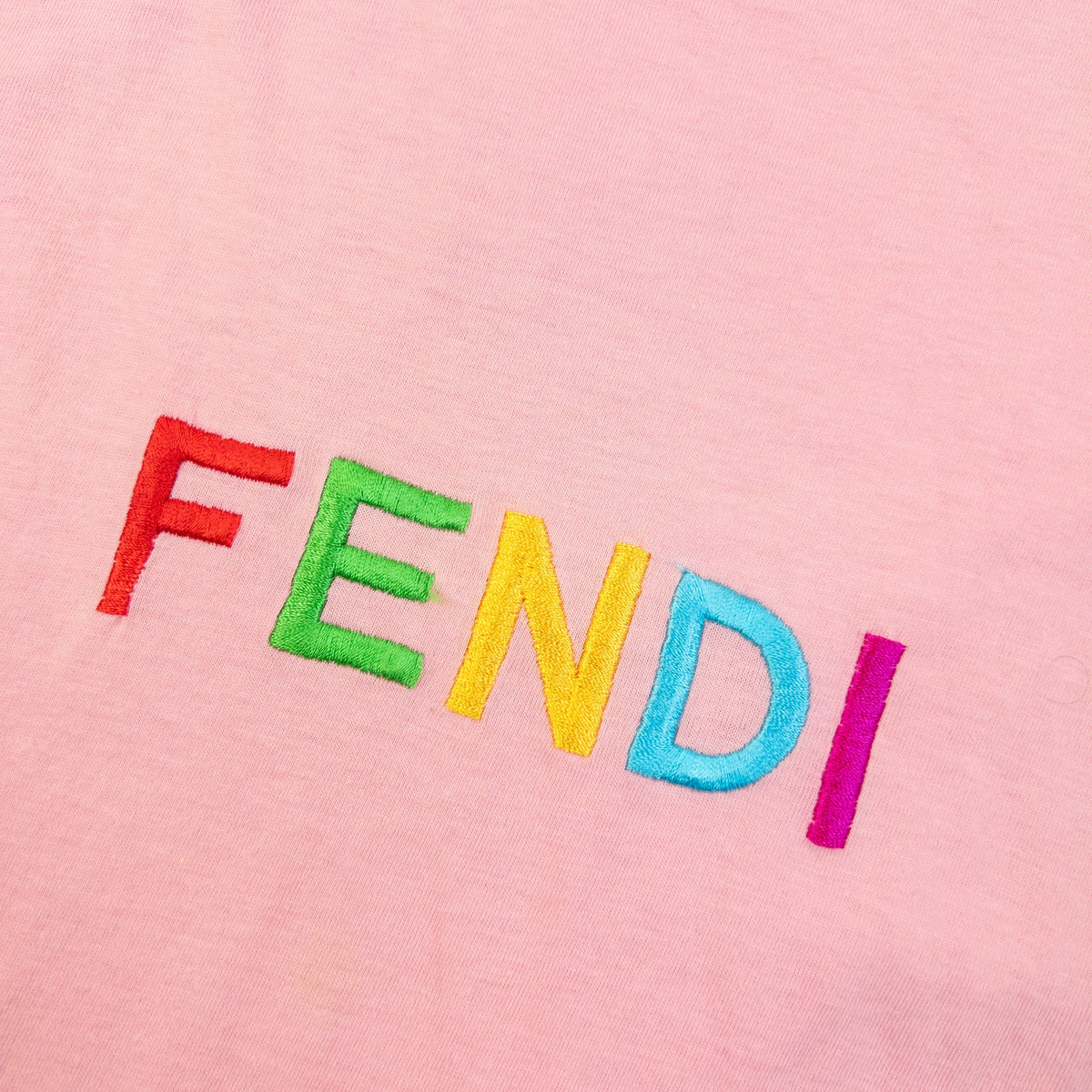 Vintage 90s Fendi Embroidered T Shirt | Small, Pink