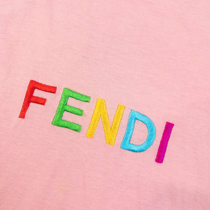 Vintage 90s Fendi Embroidered T Shirt | Small, Pink