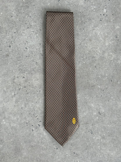 Yves Saint Laurent 1990s Pure Silk Logo Print Tie