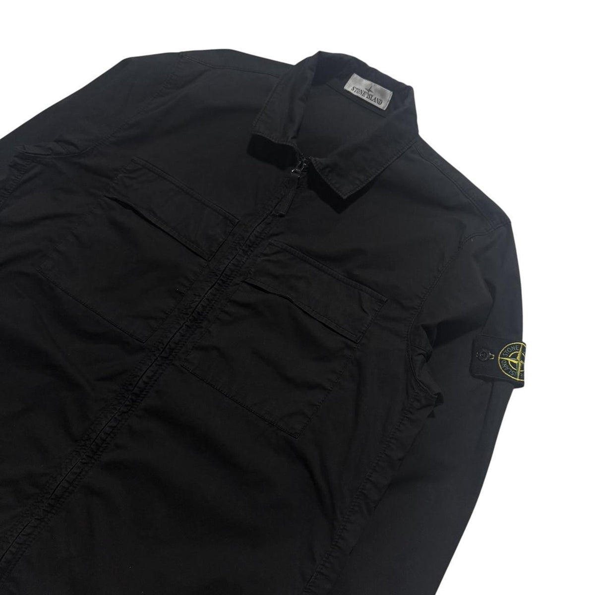 Stone Island Canvas Overshirt | Large, Black