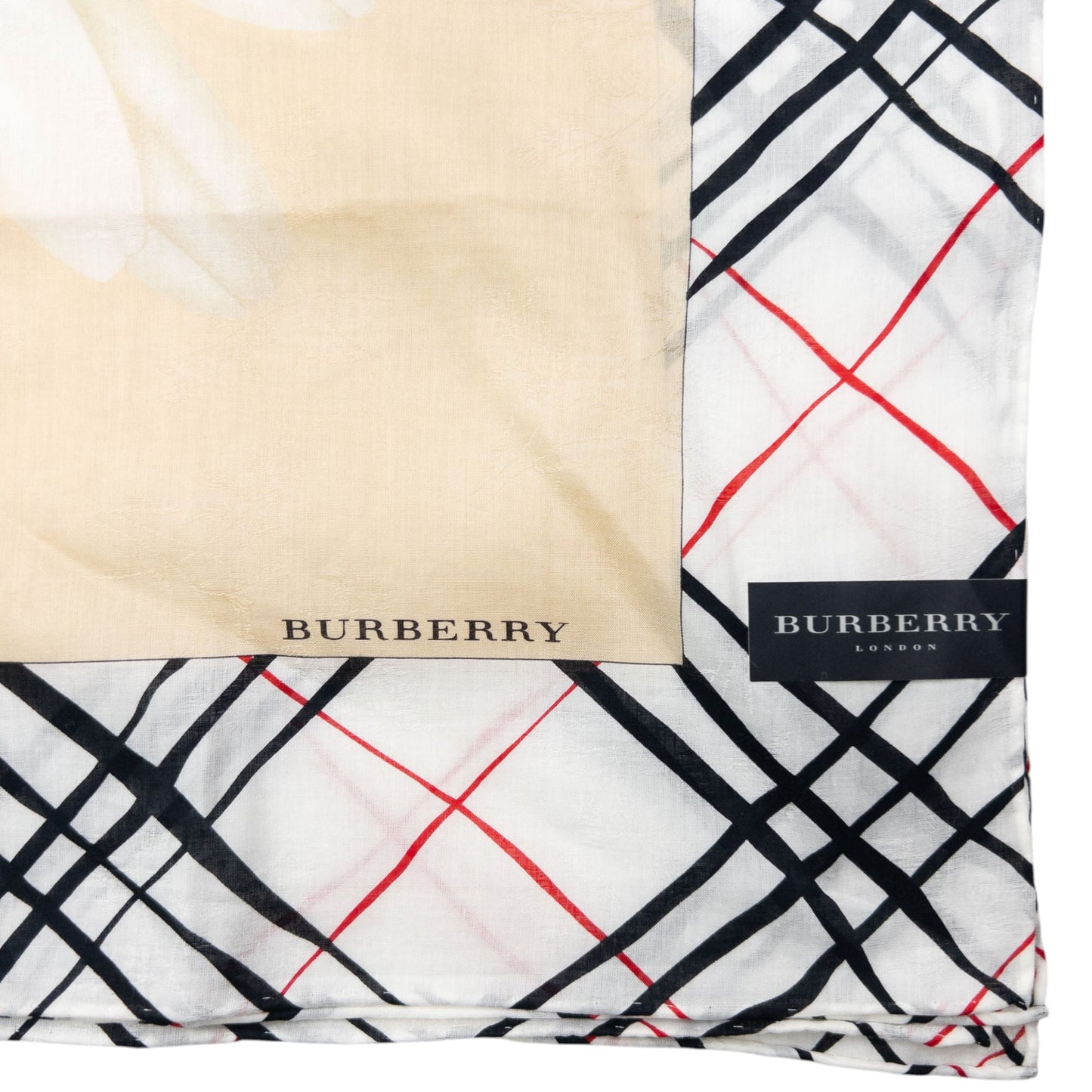 Vintage 2000s Burberry Nova Check Daisy Print Silk Scarf | O/S, Multicolour