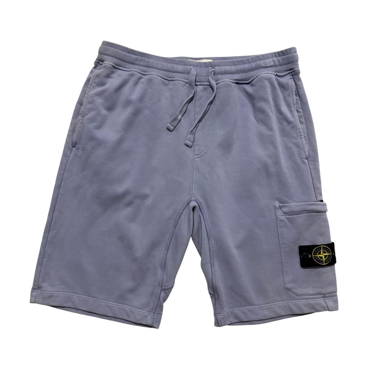 Stone Island Baby Blue Shorts | Large, Blue
