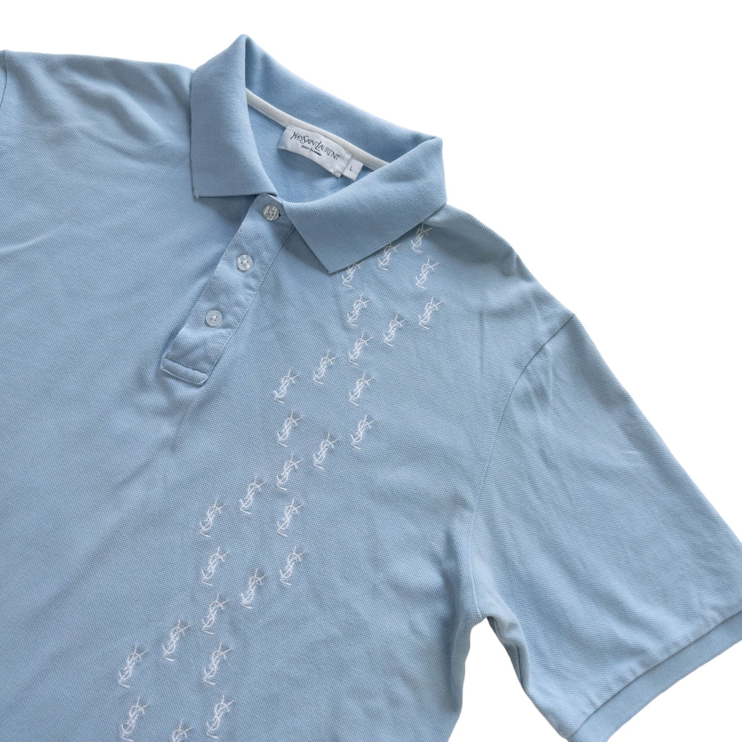 Vintage YSL Yves Saint Laurent Monogram Polo Shirt Size M