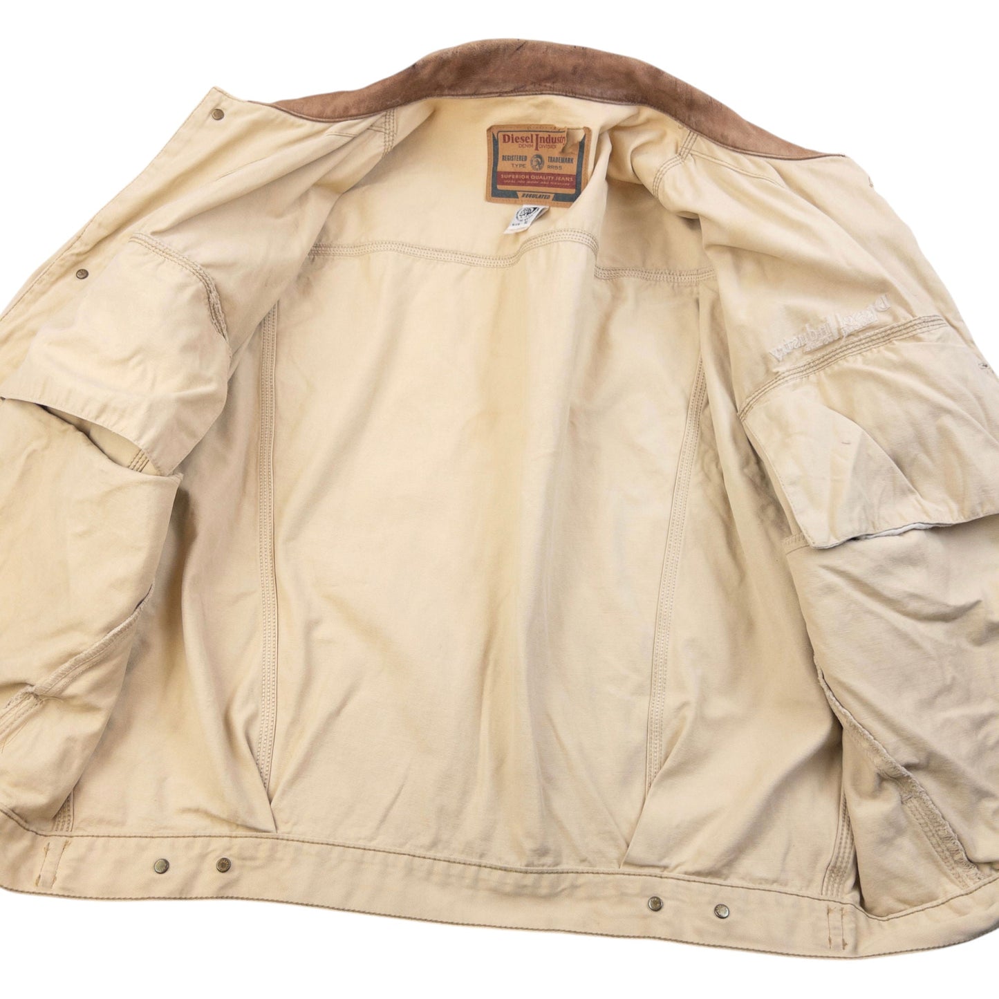 Vintage 90s Diesel Industry Button Up Jacket Size XL | XL, Beige