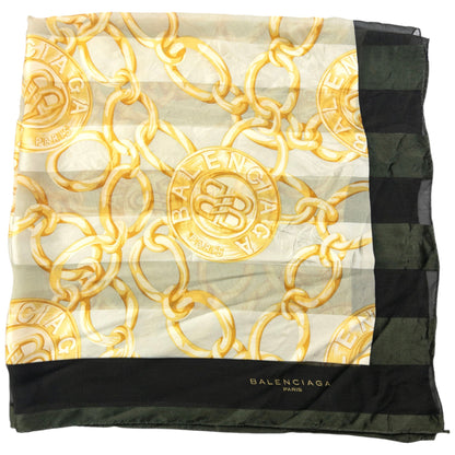 Vintage 2000s Balenciaga Chain Pattern Silk Scarf