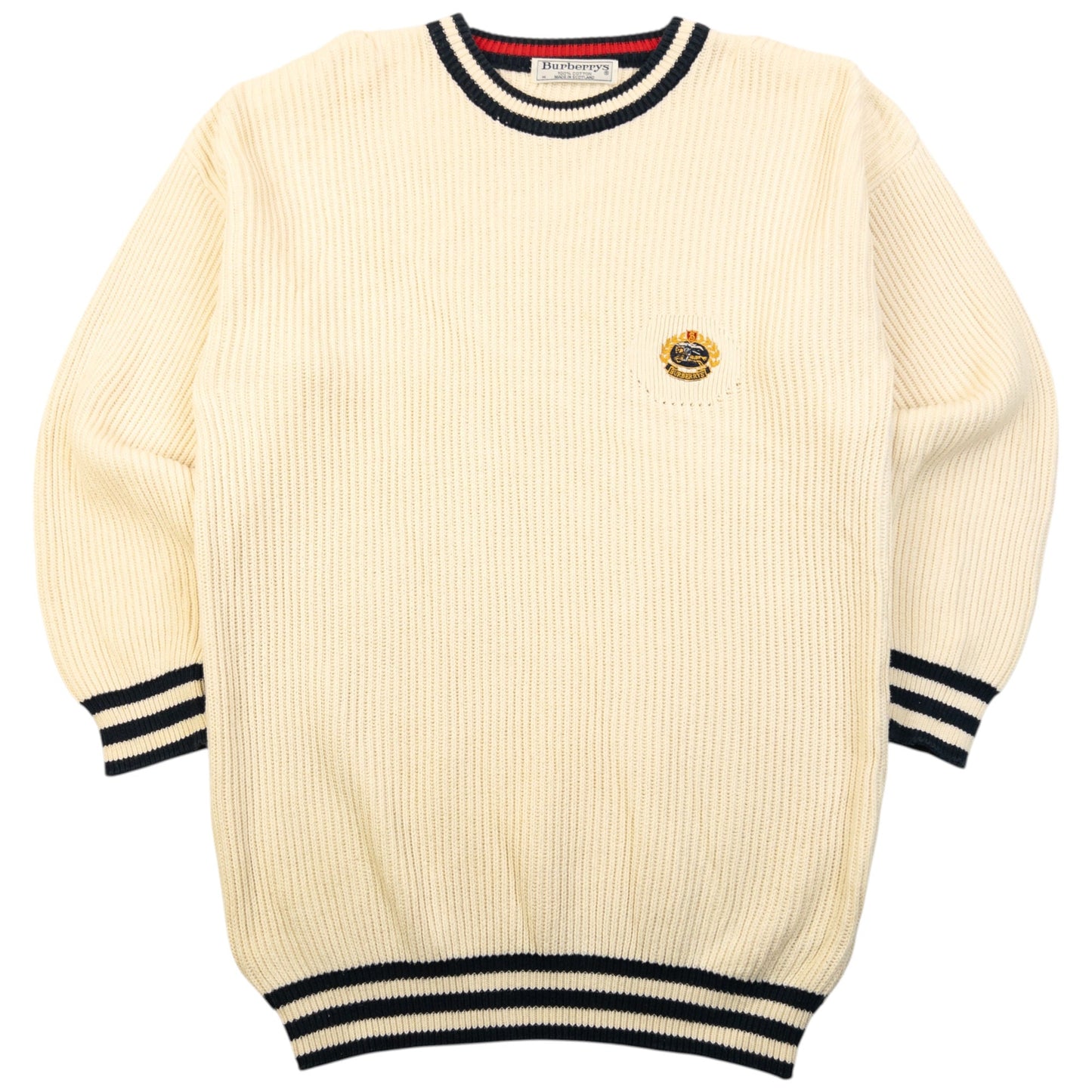 Vintage 90s Burberry Ribbed Knit Jumper Size S | Small, Multicoloured