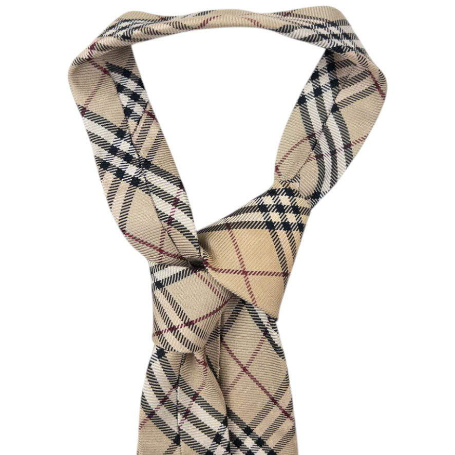 Vintage Burberry Nova Check Silk Tie