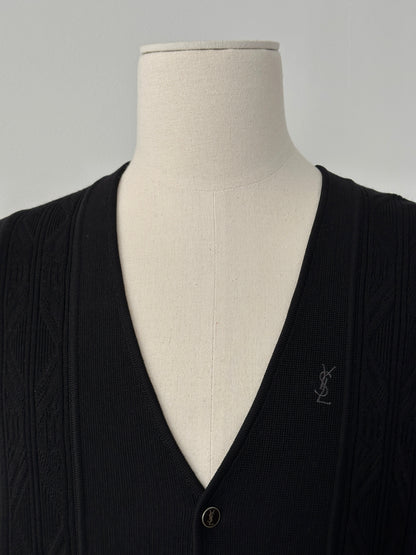 Yves Saint Laurent 1990s Pure Wool Bespoke Button Waistcoat - M