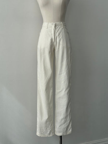 Armani Jeans 1990s Linen Slim Straight Leg Trousers - W26