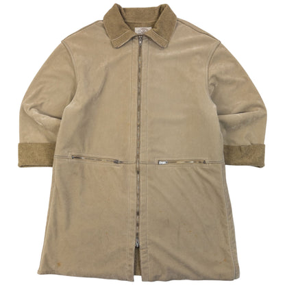 Vintage 90s Armani Jeans Fleece Lined Jacket Size M | Medium, Beige