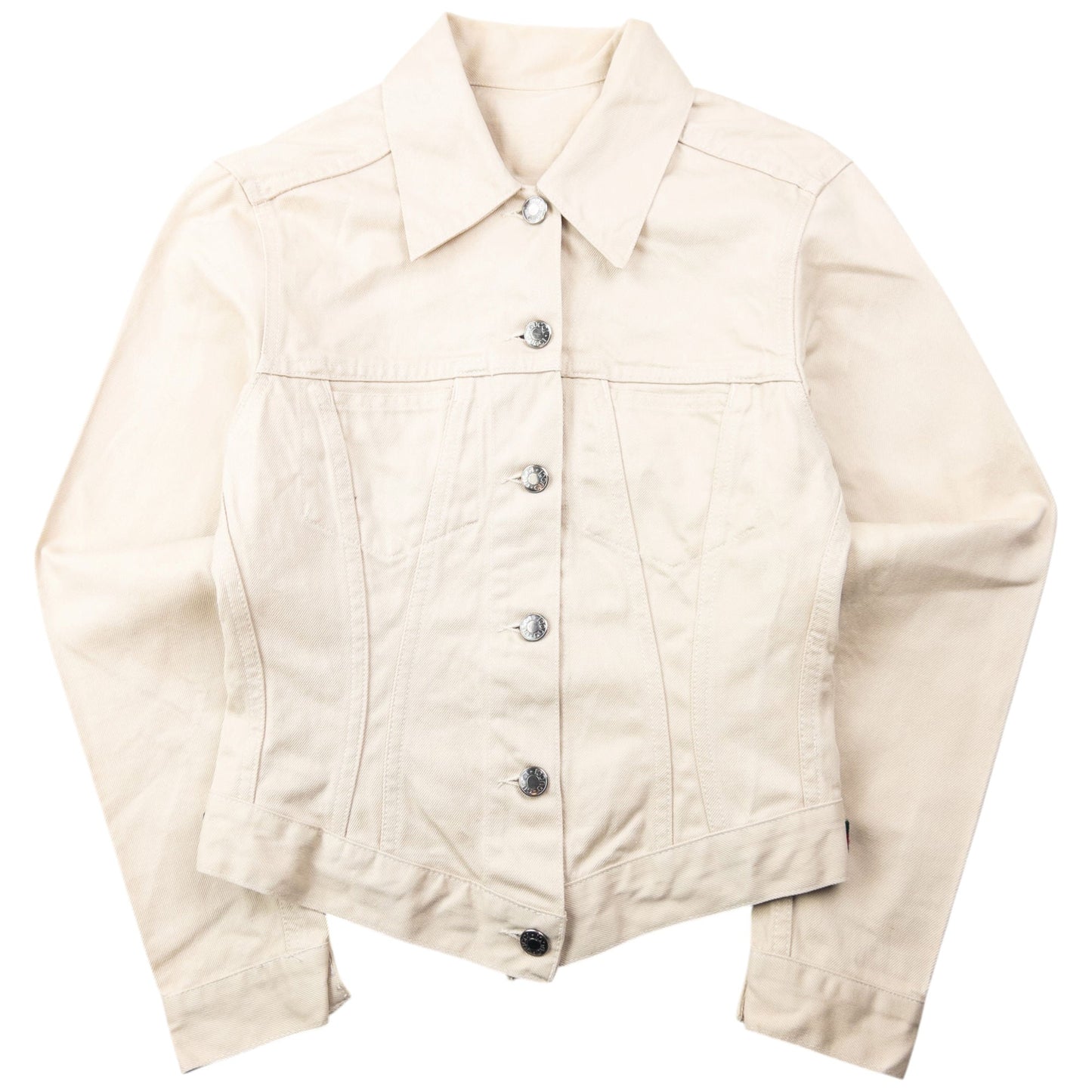 Vintage 2000s Gucci By Tom Ford Button Up Denim Jacket Womens Size S | Small, Cream
