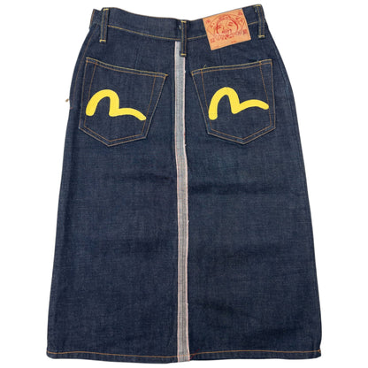 Vintage Evisu Double Gull Japanese Denim Skirt Womens Size W26