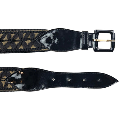 Vintage 80s Saint Laurent Braided Belt Size W26 | O/S, Black