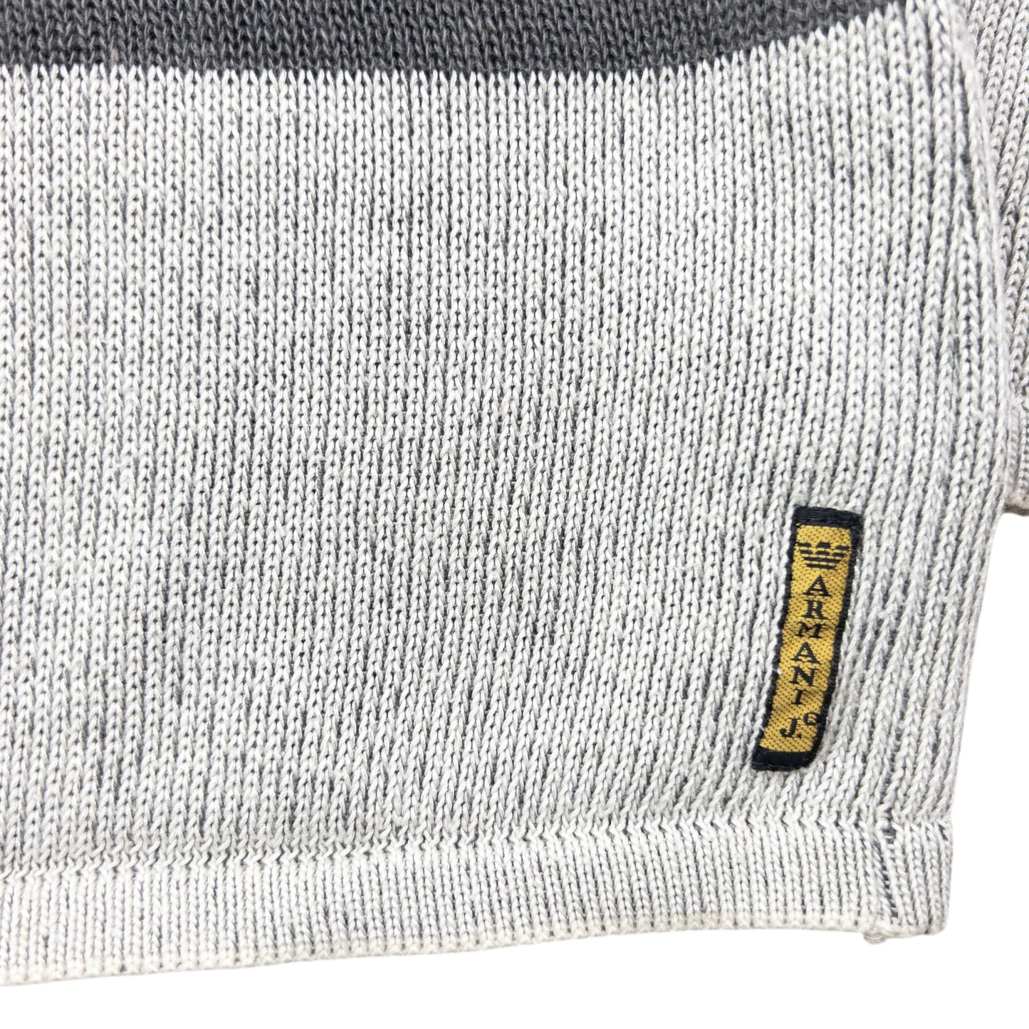 Vintage 90s Armani Jeans Lightweight Knit Jumper Size L | Large, Grey