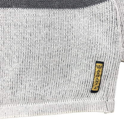 Vintage 90s Armani Jeans Lightweight Knit Jumper Size L | Large, Grey