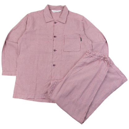 Vintage 90s Yohji Yamamoto Houndstooth Shirt & Bottoms Pyjama Set Size M | Medium, Red