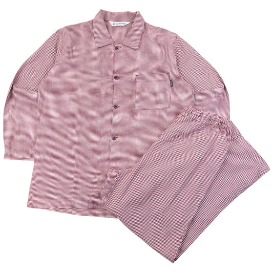 Vintage 90s Yohji Yamamoto Houndstooth Shirt & Bottoms Pyjama Set Size M | Medium, Red