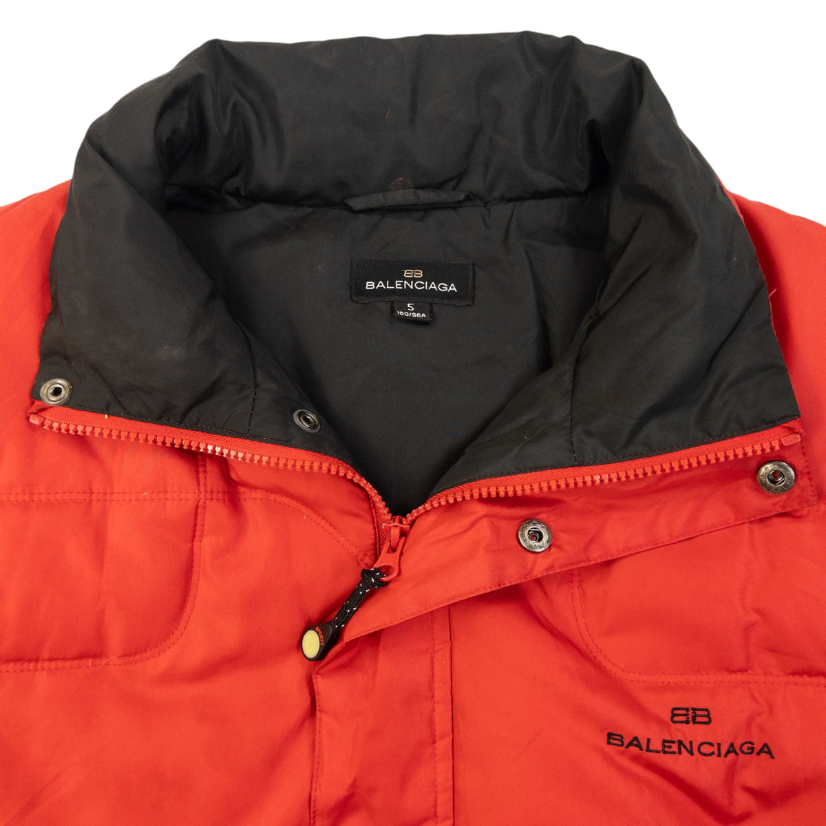 Vintage 90s Balenciaga Zip Up Puffer Jacket Size L | Large, Red