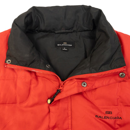 Vintage 90s Balenciaga Zip Up Puffer Jacket Size L | Large, Red