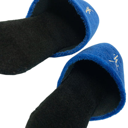 Vintage 80s YSL Yves Saint Laurent Embroidered Fleece Slippers Womens Size 6 | ONE SIZE, Multicoloured